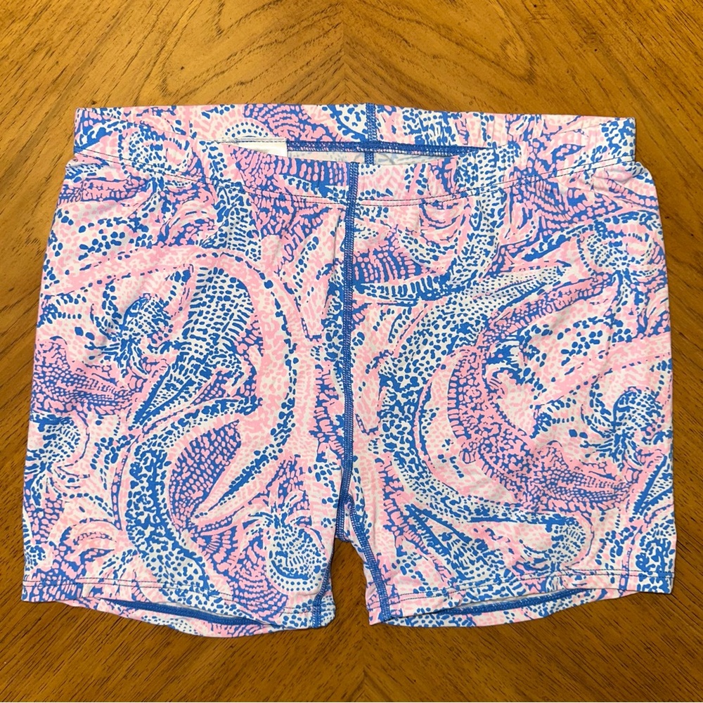 Lilly Pulitzer Shorts Womens XS Pink Blue Luxletic Biker Short 3"
